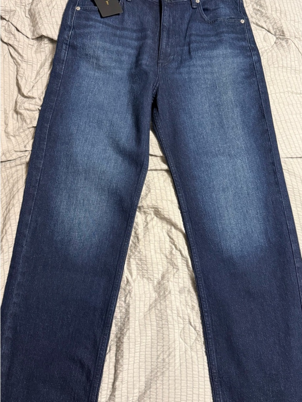 rag & bone Women’s Straight Hattie mid Rise full length Jeans in Indigo Blue